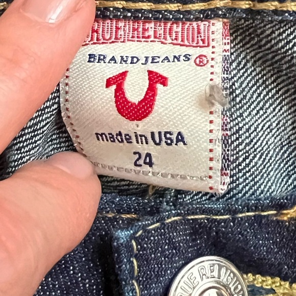 True Religion Women’s Blue Straight Leg Jeans Timeless Style Size 24 - Picture 2 of 5